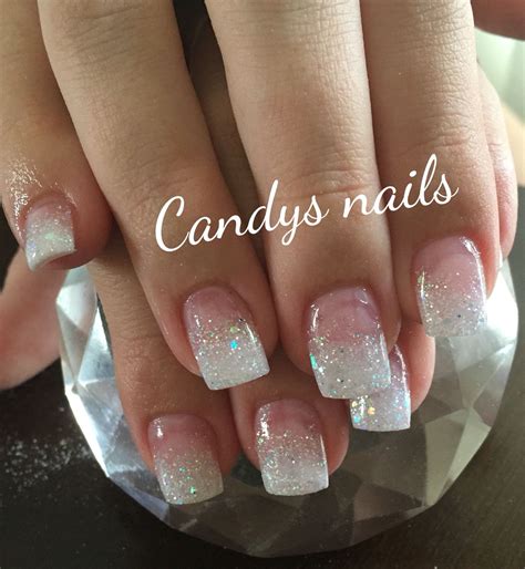 white tip nails with glitter|white nail designs with glitter.